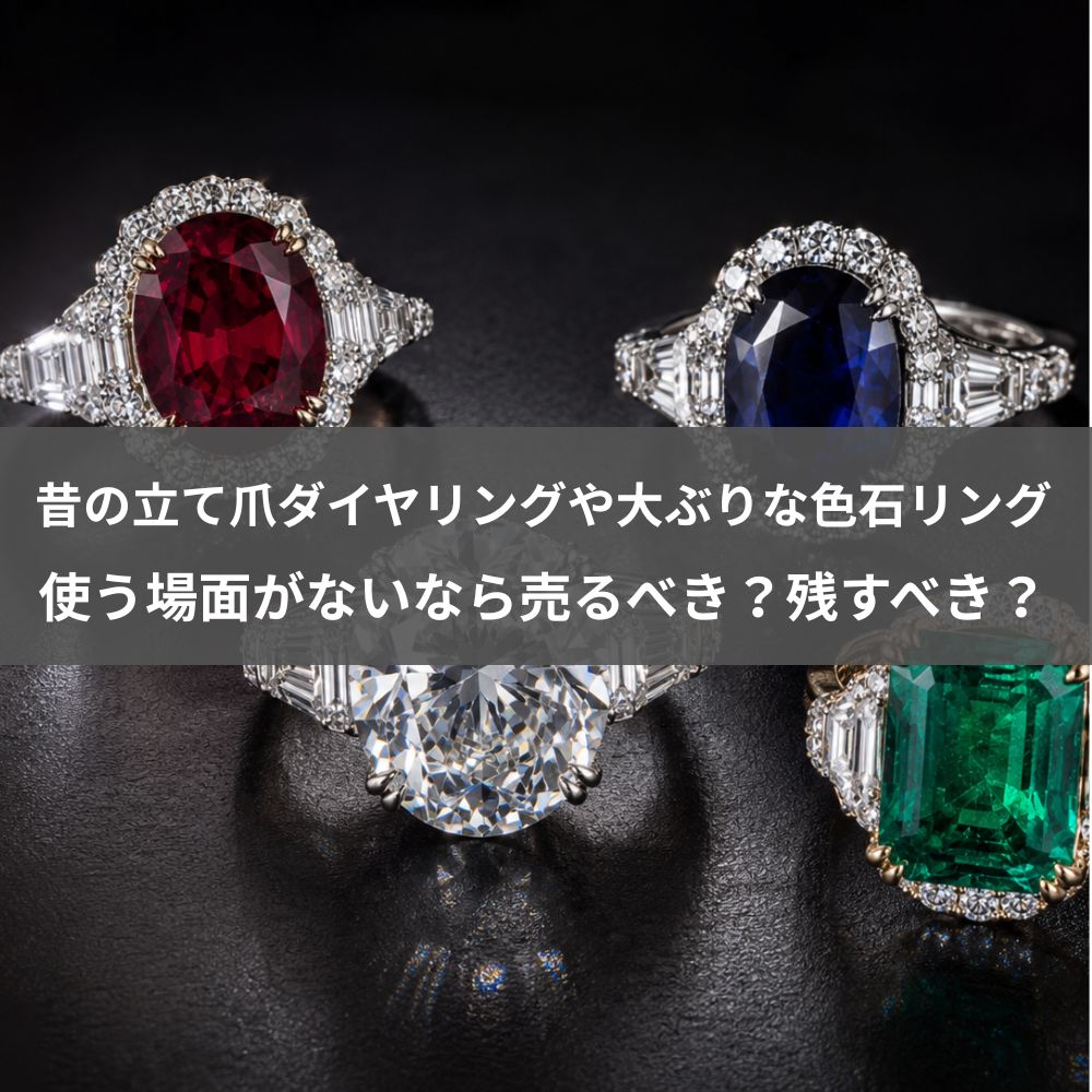 【鑑定士監修】昔の立て爪ダイヤリングや大ぶりな色石リング、使う場面がないなら売るべき？残すべき？