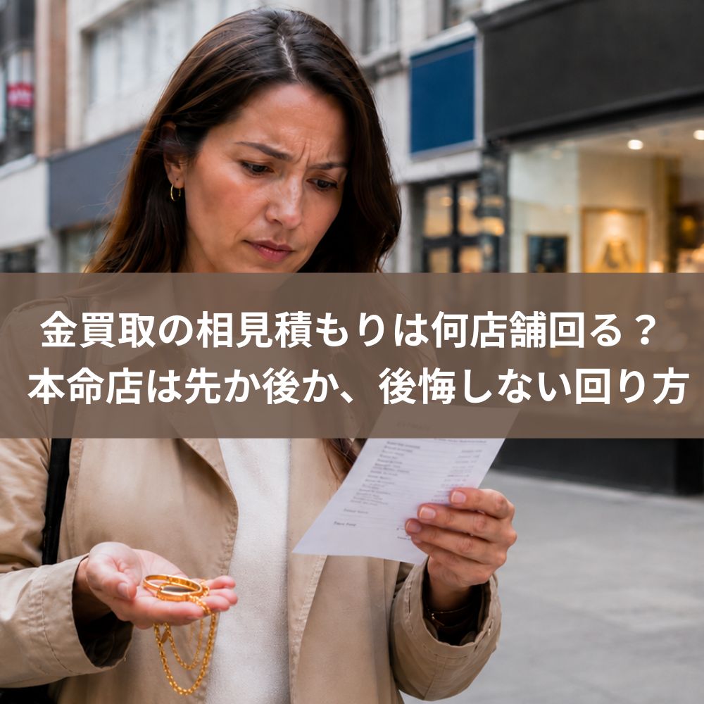 【鑑定士監修】金買取の相見積もりは何店舗回る？本命店は先か後か、後悔しない回り方
